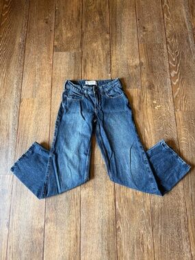 Low-Rise Dark Blue Denim Jeans